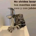 No olvides lavar tus manitas con awa y con jabón