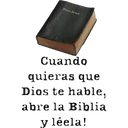 HOLY BIBLE
Cuando
quieras que
Dios te hable,
abre la Biblia
y léela!