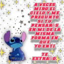 4
X
A VECES
MIRO EL.
CIELO Y ME
PREGUNTO
SITU
PENSARAS
EN MI DE LA
MISMA
FORMA EN
QUE
YO ENTI
DYC EXTRANO.